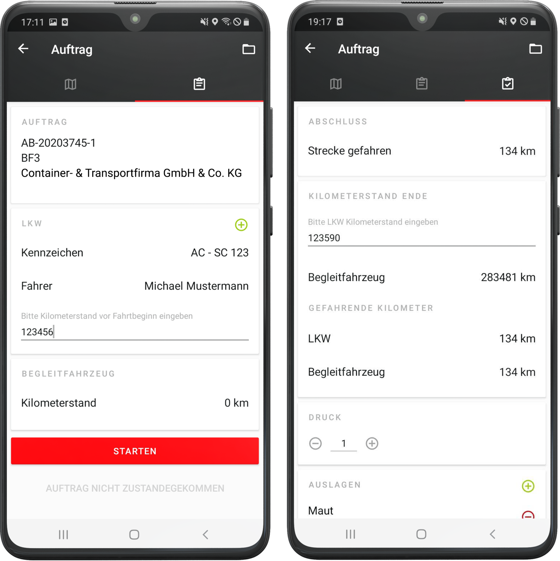 Transportbegleitung Android App